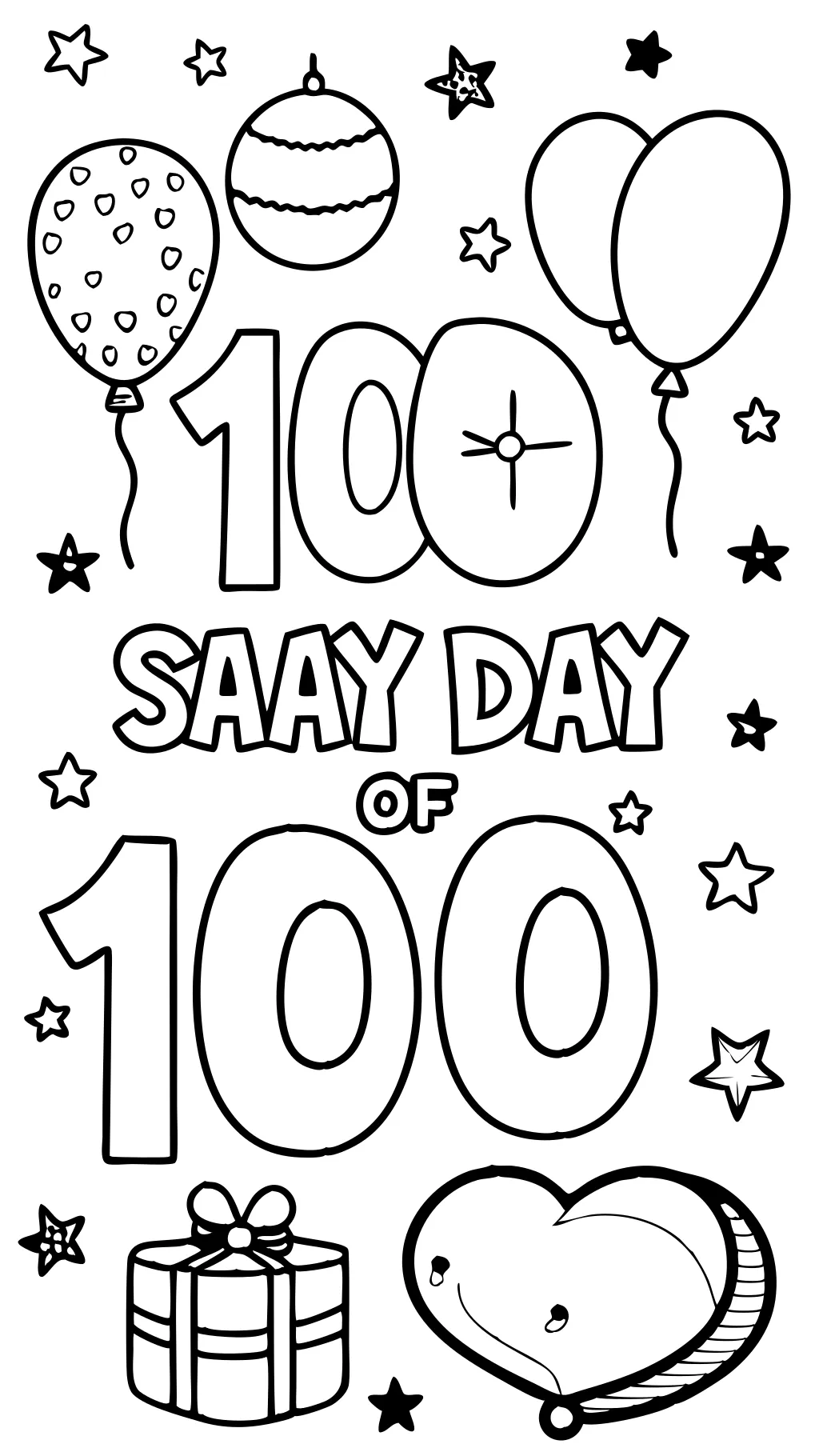 100th day of school coloring page